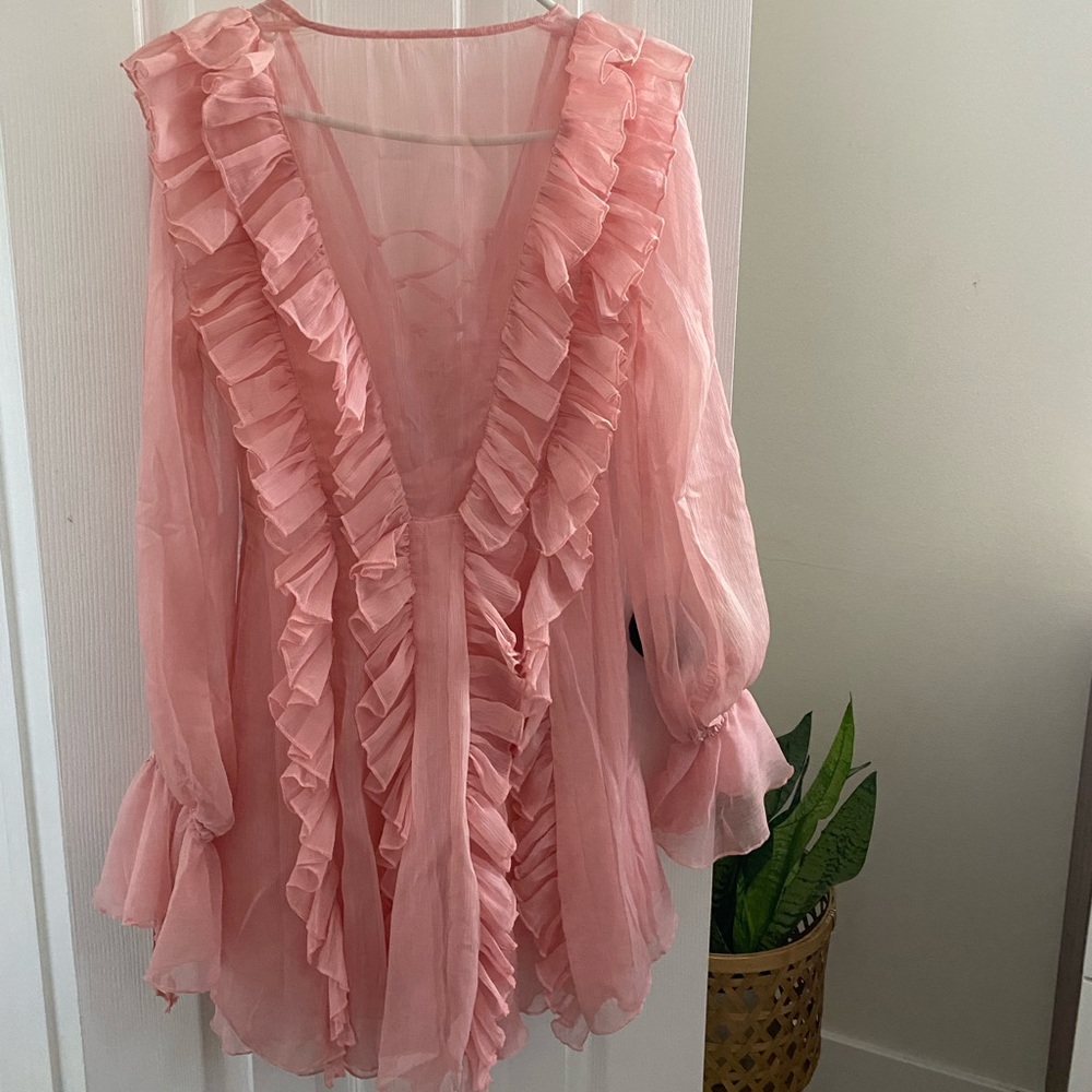 S Pink ruffle dress BEAUTIFUL